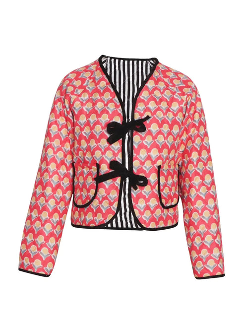 'Amara' Cropped Printed Puffer Jacket - Celes Fashion